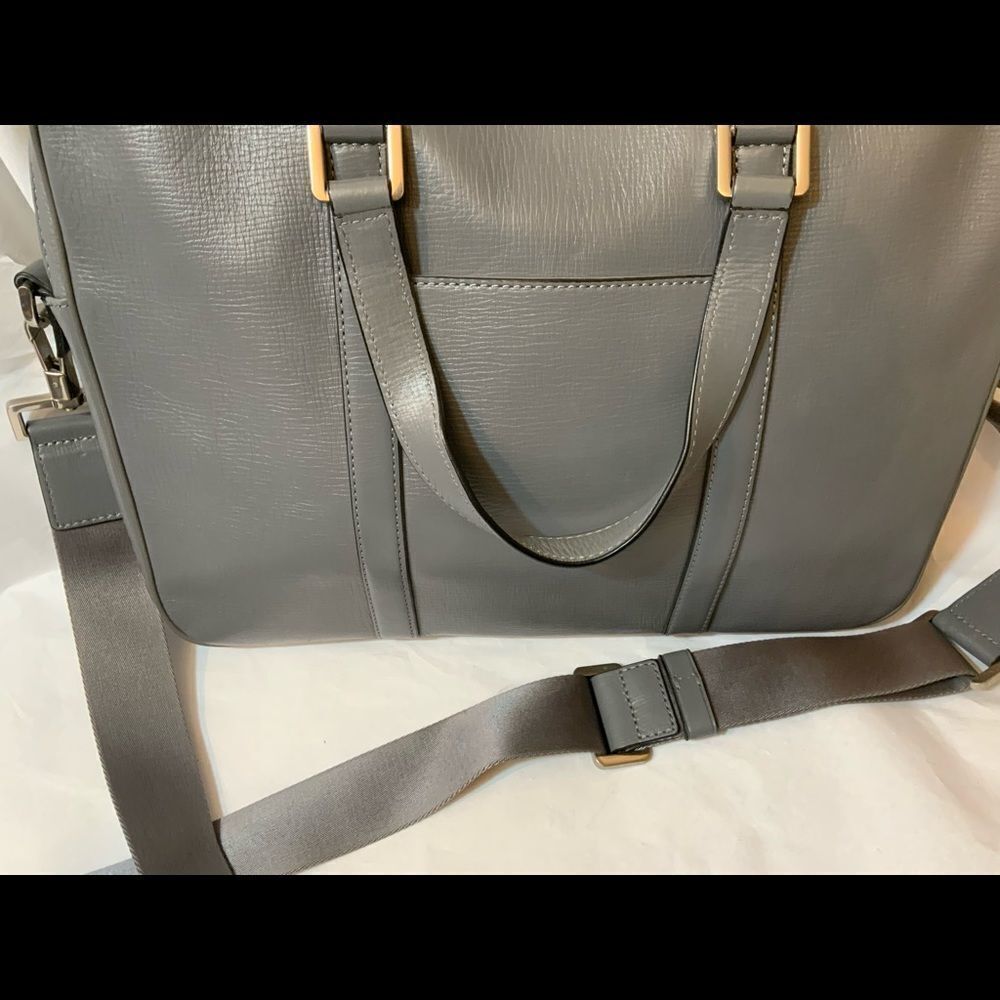 MICHAEL KORS Men’s Leather Briefcase Grey Laptop Bag *EXCELLENT* - Picture 5 of 12